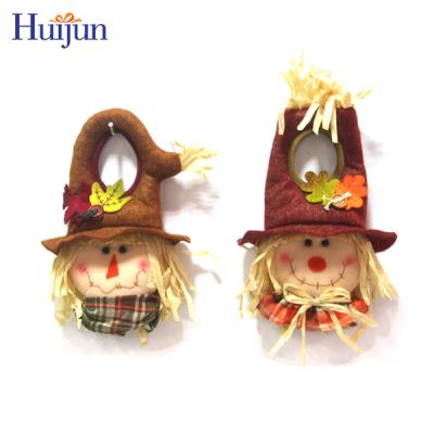 China Autumn Scarecrow Gold Straw Wreath For Door Decorative Wall Decor for sale