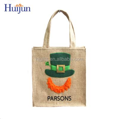 China Decorative Luck Burlap Fabric Pixie Drawstring Backpacks Bags for sale