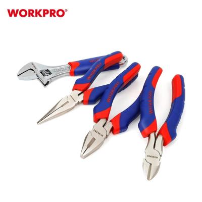 China Comfortable Handle WORKPRO 4PCs Pliers and Spanner Tool Kit Pliers Wrench Set for sale