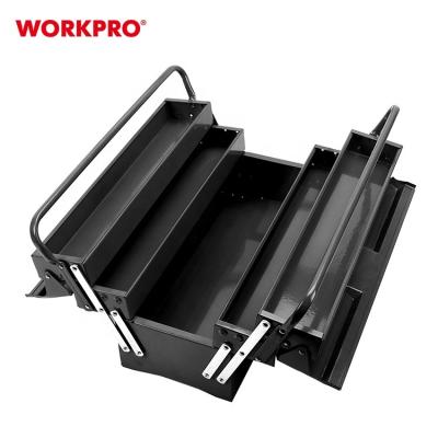 China WORKPRO Folding 5-Tray Tool Box Portable Cantilever Metal Tool Chest Cabinet 495x200x290mm Cantilever Metal Steel Metal for sale