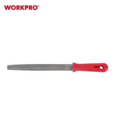 China WORKPRO Wood Rasp Round File Finishing Steel Half with Plastic Handle for Wood Carvers Hand Tools for Grinding Ax File Mill Cutter Smooth File for sale