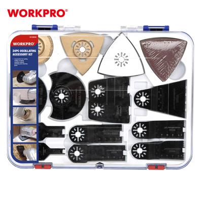 China Machine Tools WORKPRO 24PCs Pta Oscillating Accessories Kit Precision Wood End Cut Saw Blade Machine Tool Accessories for sale