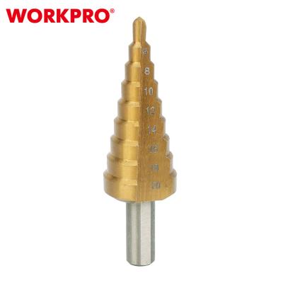 China Power Tools Accessories WORKPRO 9 Steps 4~12mm HSS 4241 Straight Step Drill Bits for sale