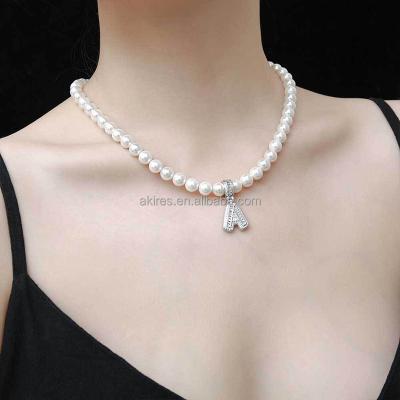 China Hot Fashion Trendy Custom Freshwater Pearl Necklace Stainless Steel Pearl Necklace Men's Pearl Necklace Pendant Necklace for sale