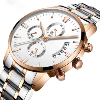 China Automatic date week date business quartz multifunction luminous chronograph watch custom marked stopwatch for sale