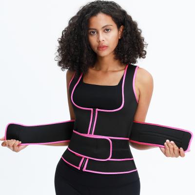 China 2021 New Design Women Neoprene Double Waist Belt Antibacterial Warm Nano Sweat Coating Trainer Vest for sale