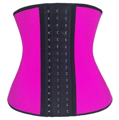 China Antibacterial Top Selling 9 Steel Boned 3 Rows Strong Hooks Plus Size Latex Faja Waist Trainer for sale