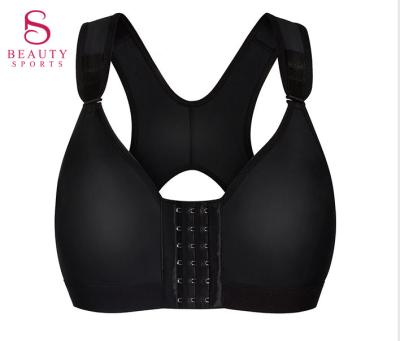 China Breathable No Cup Pads Wide Adjustable Straps Mail Surgery Bra With Front Hooks Closure Wirefree Posture Bra for sale