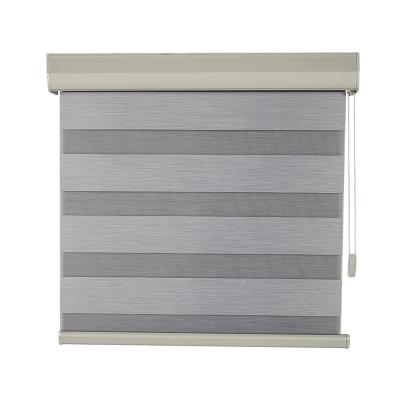 China Slat various good quality stripe dual sheer light filtering roller shades with good flatness zebra blinds fabric for sale