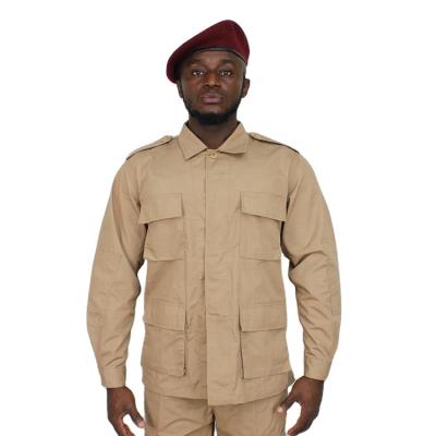 China New BDU Military Uniform Anti-Static Finished Khaki Tactical Training Clothing for sale