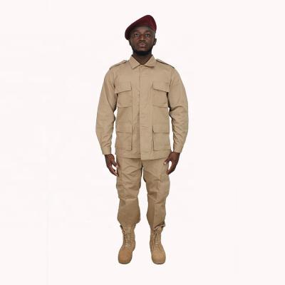 China Anti-Static Republican Khaki Camouflage Uniform Suit BDU Color Guard Egypt African Military Uniform for sale