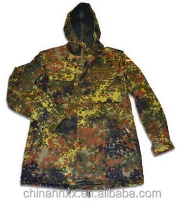 China Breathable Flecktarn Hooded Germany Land Forces Camouflage Military Jacket Parka Coat for sale