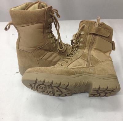 China Cow Shock-absorbent Grain Leather With Mesh Nylon Upper Military Combat Boots for sale