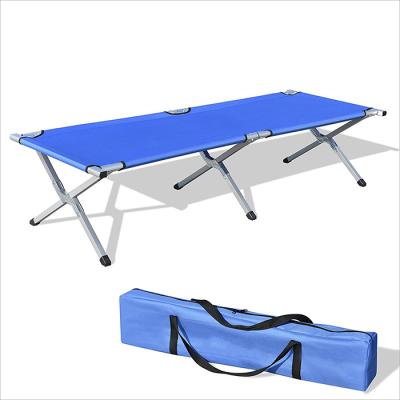 China Easy Assemble Blue Color Military Bed Folding / India Folding Single Bed for sale