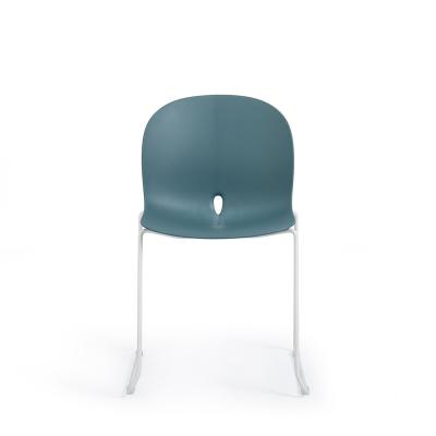 China New Fashion Comfortable Modern Dining Room Cyan Blue Plastic Chair For Home for sale