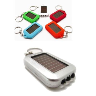 China Mini ABS Solar Led Key Chain Light Logo Flashlight Rechargeable Custom Solar Powered for sale