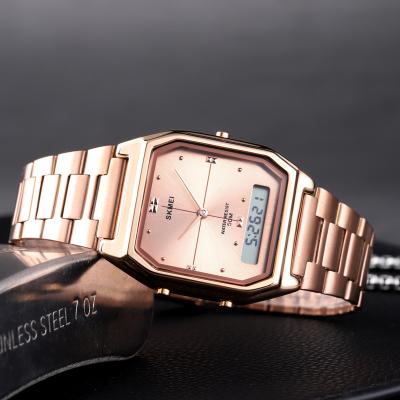 China Wholesale Alarm Watches Skmei Digital Watch Stainless Steel Strap Waterproof 1612 Wristwatches For Women Men for sale