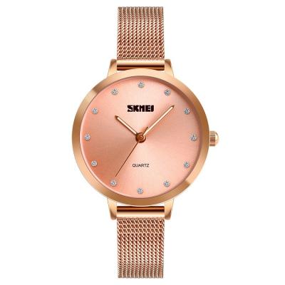 China Stainless Steel Mesh Quartz Analog Women Quartz Watch Wristwatches Skmei 1291 for sale