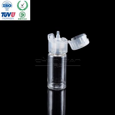 China new design of E-liquid PET plastic eliquid bottle 10ml e juice bottle with flip top cap for sale