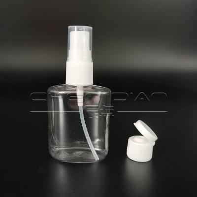 China Household Products Wholesale Clear Cheap Plastic PET Mist Sprayer Bottles For Sterilizing Sized 50mL 80mL 100mL for sale