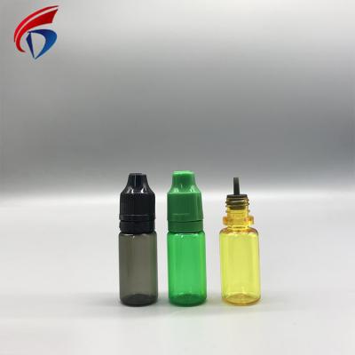 China Household Products Hot Sale 10ML Plastic Squeeze PET 10ML E Liquid Dropper Bottle With Tamper Proof Cap en venta