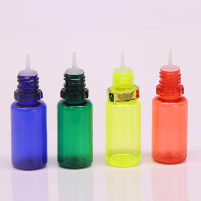 China Household Products 10ML Clear Green Pet E Cig Plastic Dropper Bottles Smoke Oil Liquid Bottle With New Removable Screw Cap en venta