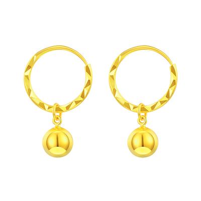 China Vintage Factory Supply 24K Solid Gold Women's Designs Fashion Luxurious Gold Earrings For Party Gift for sale