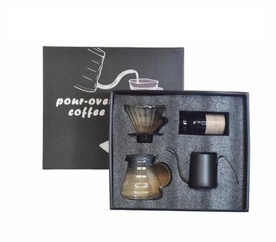 China Amazon Success Home Office 600ml Server Pot Glass Coffee Dripper 350ml Handheld Coffee Kettle Set for sale