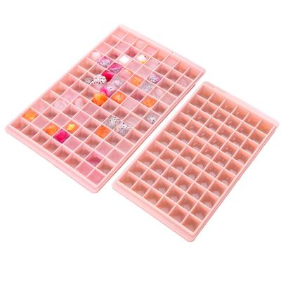 China Sustainable Easy To Clean PP Plastic Personalized Ice Cube Tray Mini Tiny 96 Grids Ice Cube Bin Scoop Trays And Candy Grids Small Ice Maker for sale