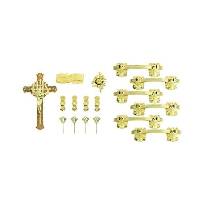 China European Style Funeral Coffin Handle Set H9002 In Plastic Material And Gold Color for sale