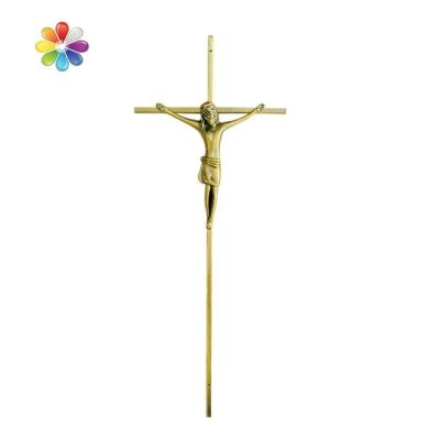 China European style metal crucifix, metal cross with Jesus, zamak crucifix for coffin lid decoration for sale