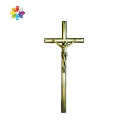 China European Style Coffin Decoration Metal Crucifix 8006 Antique Brass Color And Coffin Lid Decoration for sale