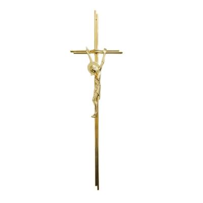 China European Style Double Steel Wire Funeral Cross With Christ For Italy Wooden Casket Decoration for sale