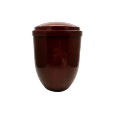 China European Style Burgundy Color Ash Urn For Funeral Cremation in 3.3L and ABS Plastic for sale