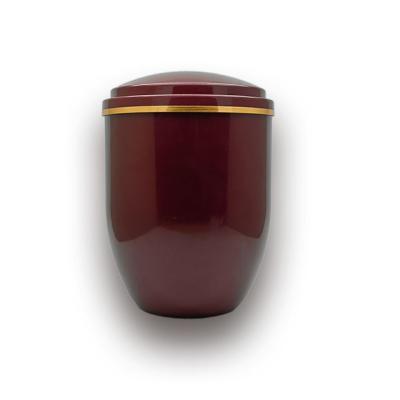 China European Style Ash Urn Bordeaux Color With Gold Funeral Sash For Ash Reserved Human Made Of ABS Plastic for sale