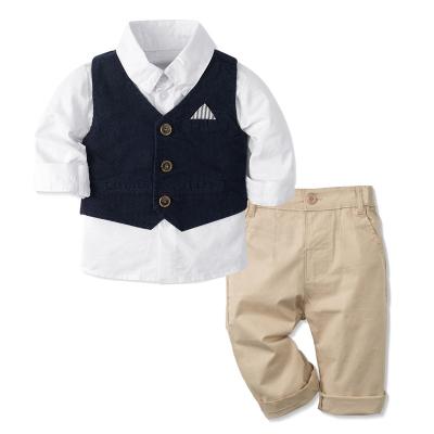 China Baby boy formal clothes sets plain shirts with pants kids shirts children's casual clothing boutiques wholesale for sale