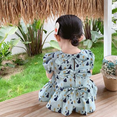 China Korea Wholesale Breathable Cotton Bow Tank Tops T-shirts Babies Toddler Clothes Kids Summer Casual Outfits 04223 for sale