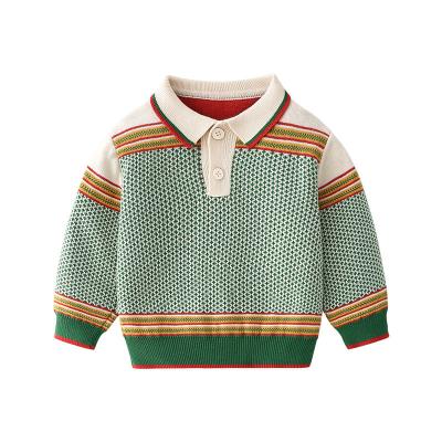 China Winter Toddler Baby Boy Sweater Green Breathable Kids Sweater Knitted Casual Korean Outfit Kids Clothes Wholesale Y224ABD029 for sale