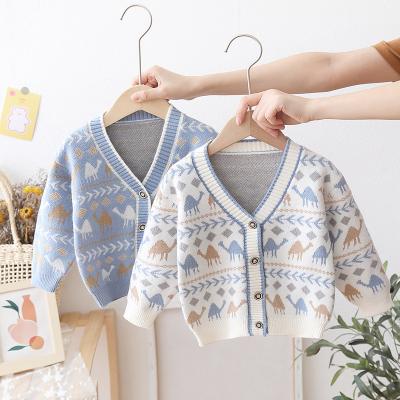 China Breathable Wholesale Kids Clothing Boys Sweater Dinosaur Cardigan Cotton Solid Knitted Casual k02A2122 for sale