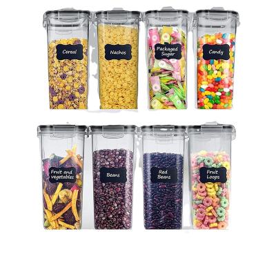 China Freshness Preservation 8 Pack BPA Free Cereal Container Food Storage Containers Set Plastic Sealed Food Storage Container for sale