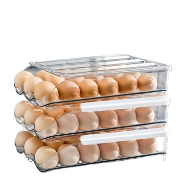 China 3 Layer Egg Rack Kitchen Egg Storage Container Fridge Storage Viable Plastic Organizer for sale