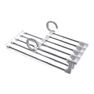 China 5 viable in 1 stainless steel hangers for clothes hanger multilayer collapsible hanger for sale