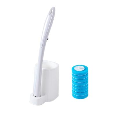 China Best Selling Viable Disposable Bathroom Sponge Head Toilet Cleaner Brush Set With Holder for sale