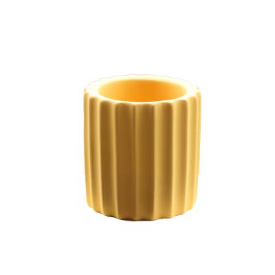 China Home Wholesale Geometric Empty Candle Cup Cement Decoration Concrete Party Candle Jar for sale