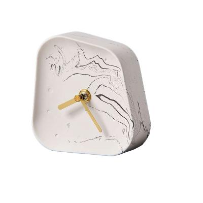 China Wholesale Concrete Desk Clock Customized Antique Style Cement Desk Clock for sale