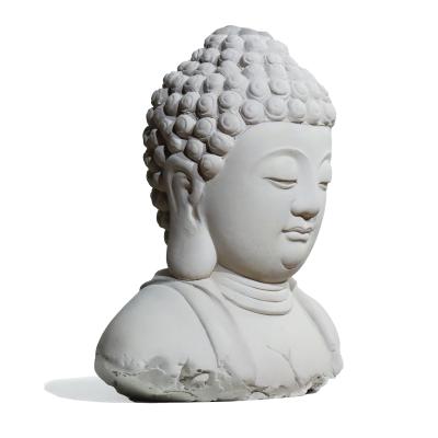 China Wholesale Chinese Gray Main Concrete Zen Decoration Buddha Cement Aquarium Landscape Handmade Carved Table Stone for sale