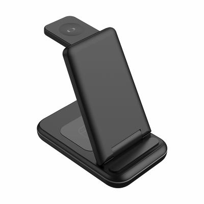 China 15W 15w fast wireless charging stand 3 in 1 wireless charger with led light for sale