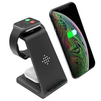 China Multiple Qi Wireless Charger Function QI Standard 3 In 1 Phone Wireless Charger For Apple Watch And S A M S u n g Watch for sale