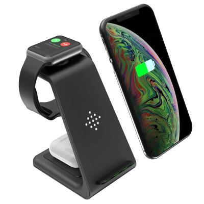 China 2021 Dropshipping Earphone Products Qi Wireless Charger 3 In 1 10W Fast Charger Stand for sale