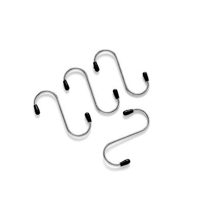 China Household Metal Hook 4pcs Stainless Steel S Hooks Bathroom and Living Wardrobe Hangers for sale